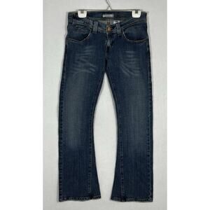 Levis Jeans Flare VTG Y2k Low Rise Denim Flares Boot Size 7 Dark Wash EUC